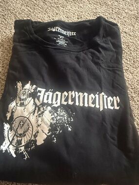 Jagermeister Black Tee with Silver Crest Graphic